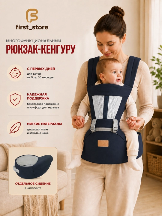 0-4 yoshli bolalar uchun ergonomik kenguru ryukzagi