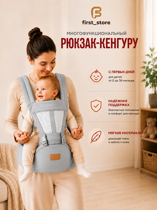 0-4 yoshli bolalar uchun ergonomik kenguru ryukzagi