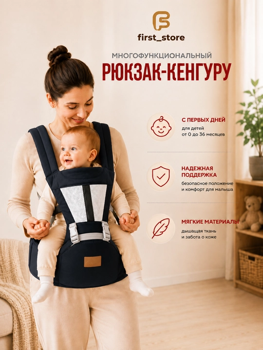 0-4 yoshli bolalar uchun ergonomik kenguru ryukzagi