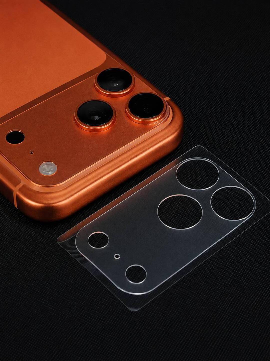 IPhone 17/18 Pro, 17/18 Pro Max / 17 Air kamera bloki uchun PET himoya plyonkasi (0,15 mm)