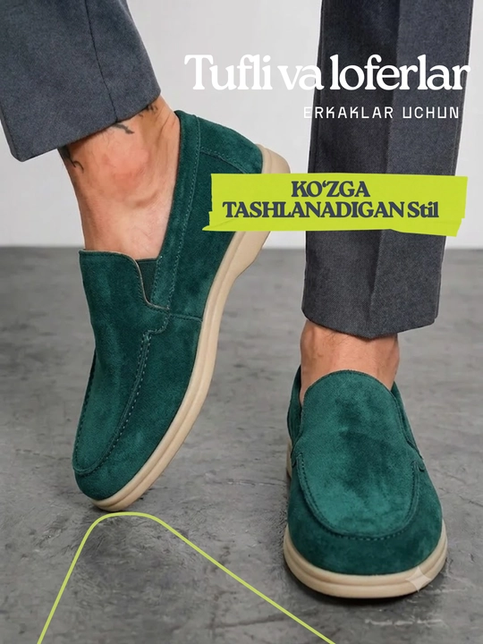 Erkaklar uchun zamsh loferlari, erkaklar poyabzali