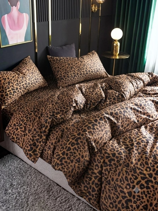 Yotoq choyshablari to'plami, 4 qimsli, Leopard print - 