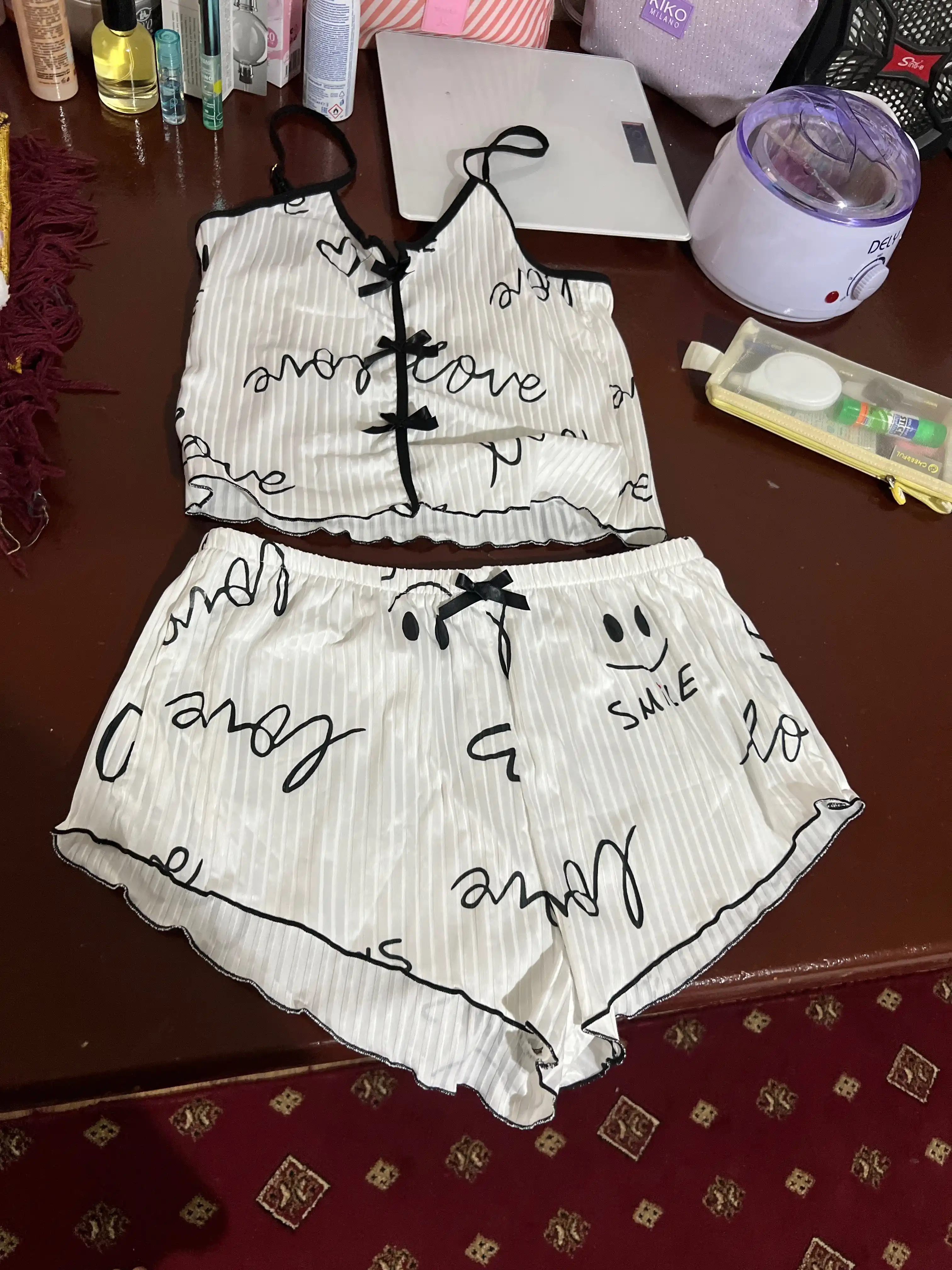 Ayollar yozgi pijamasi, topik, mayka va shortik, yengil uy to‘plami