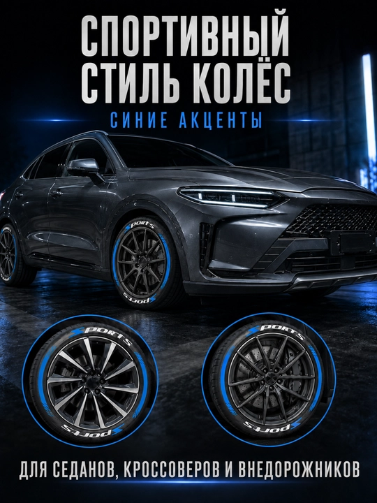 Avtomobil shinalari uchun SPORT va PERFORMANCE yozuvli dekorativ stikerlar