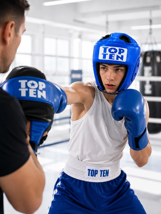 TOP TEN boks shlemi, mashg‘ulot va sparring uchun himoya shlemi