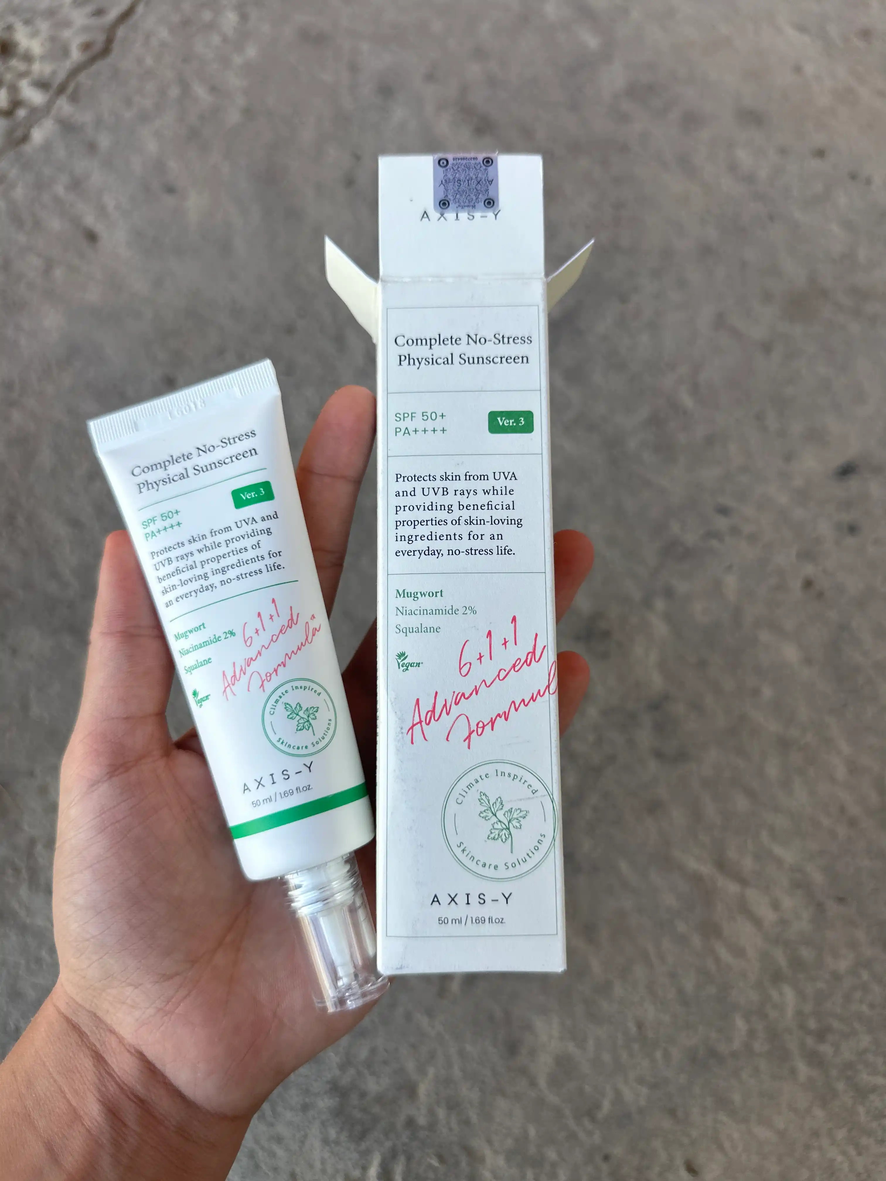 Yengil mineral sanskrin AXIS-Y Physical Sunscreen V. 3 SPF50 + PA++++, 50 ml