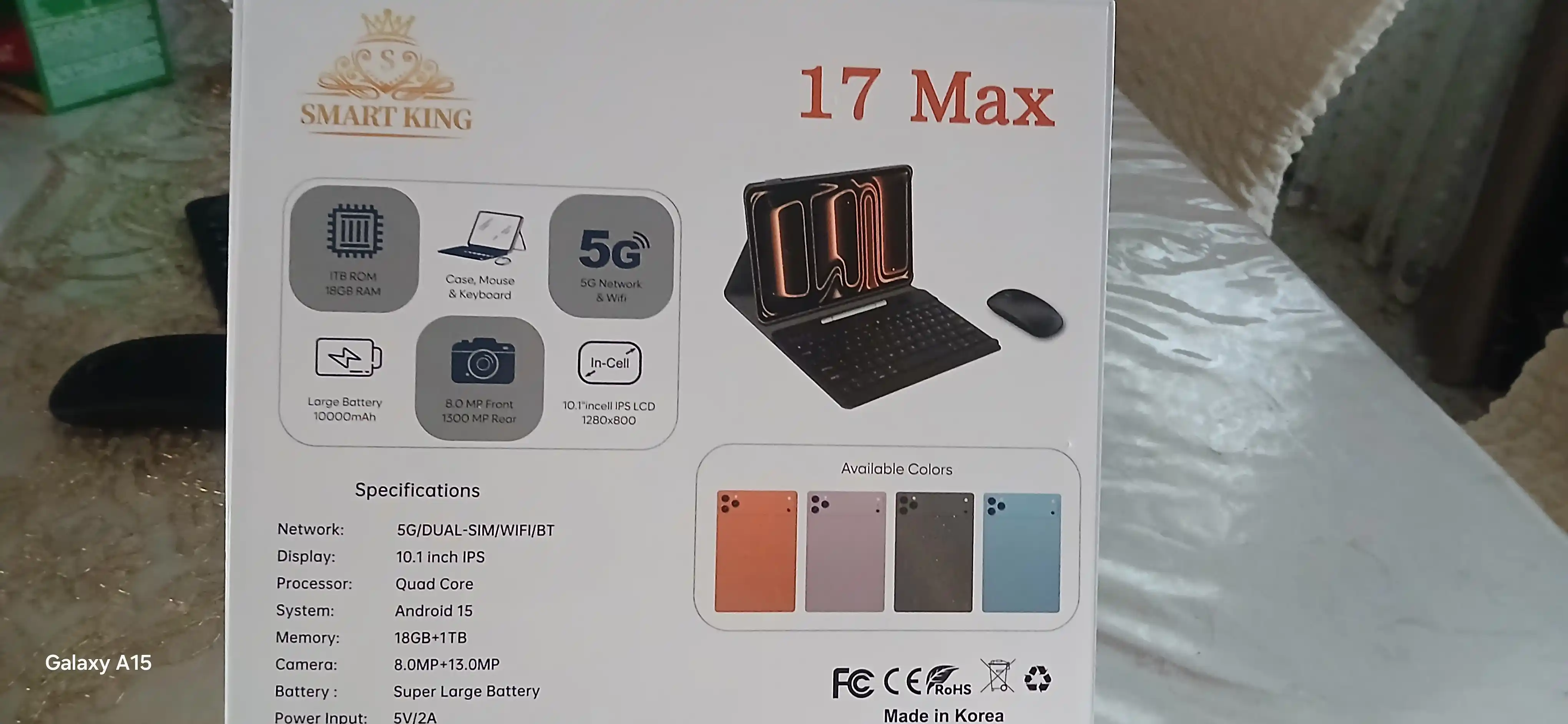Планшет 10,1″ для работы и учёбы, 5G, 2 SIM, с клавиатурой и мышью