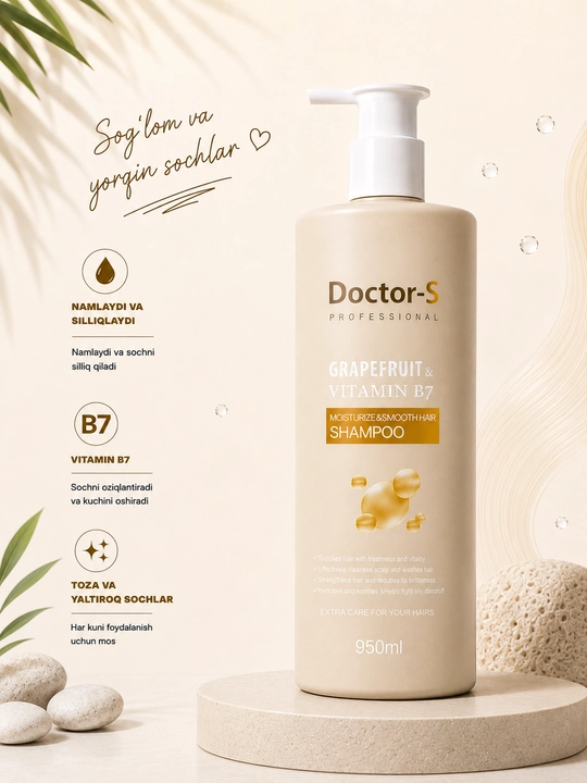 Doctor-S Professional шампунь для волос 950 мл, увлажняющий и укрепляющий,