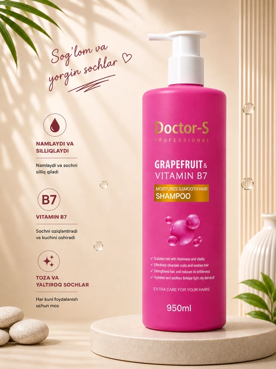 Doctor-S Professional шампунь для волос 950 мл, увлажняющий и укрепляющий,