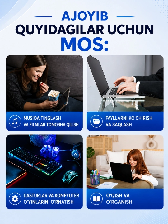 Tashqi DVD disk yurituvchi, noutbuk va kompyuter uchun, USB 3.0, CD-RW, DVD-RW