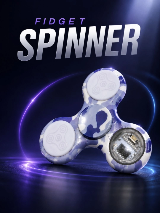Fidget Spinner anti-stress o'yinchog'i, 3 qanotli, bolalar va kattalar uchun