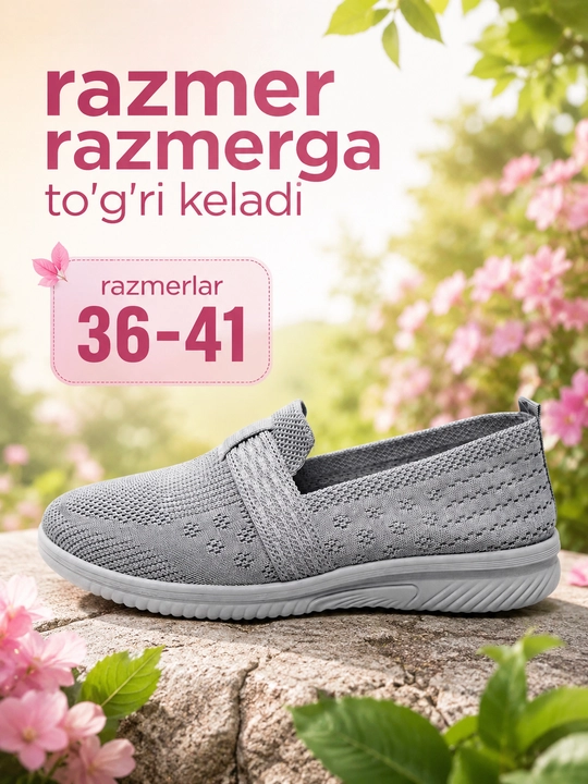 Ayollar uchun yozgi oyoq kiyim, yengil va qulay, 36–41 razmer