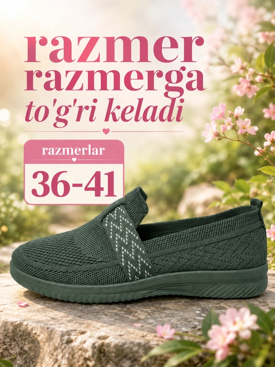Ayollar uchun yozgi oyoq kiyim, yengil va qulay, 36–41 razmer
