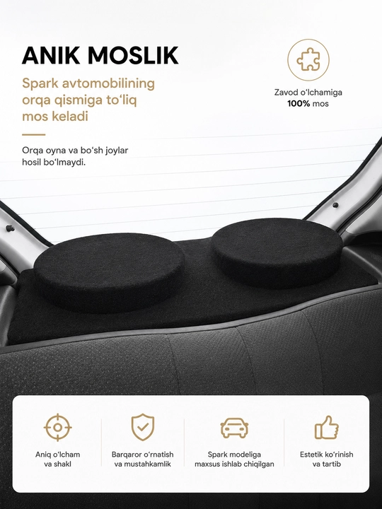 Chevrolet Spark uchun akustik polka, kolonka uchun avtomobil orqa tokchasi 83x30 sm
