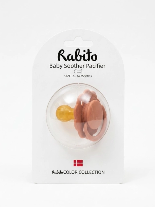 Rabito pushti emzik 2-oʻlcham 6+ oy uchun silikon bolalar soʻrgʻichi xavfsiz va qulay