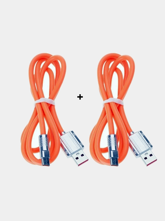 Кабель для зарядки смартфонов USB to Micro USB 2 шт комплект с подсветкой 2А