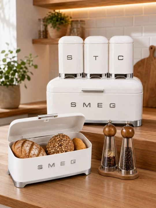 SMEG non qutisi + 3 dona saqlash idishi — oshxonangiz uchun zamonaviy to‘plam - 
