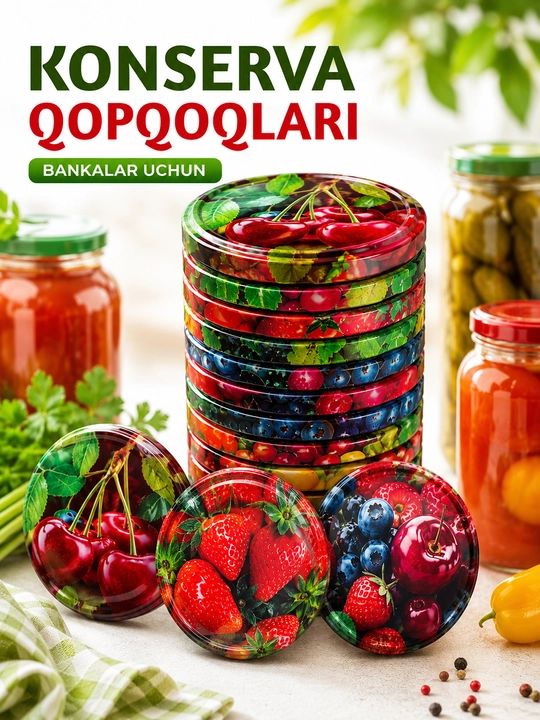 Металлические крышки с цветочным рисунком для консервных банок