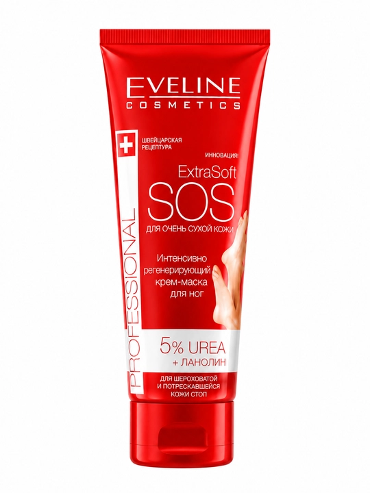Eveline ExtraSoft SOS восстанавливающая крем-маска для ног, 5% мочевины