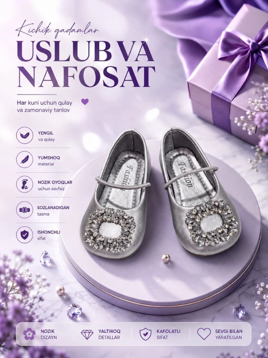 Qizlar uchun baletkalar, bolalar poyabzali - 
