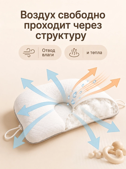 Bolalar uchun ortopedik yostiq, chaqaloqlar uchun yostiqcha, 40×25 sm