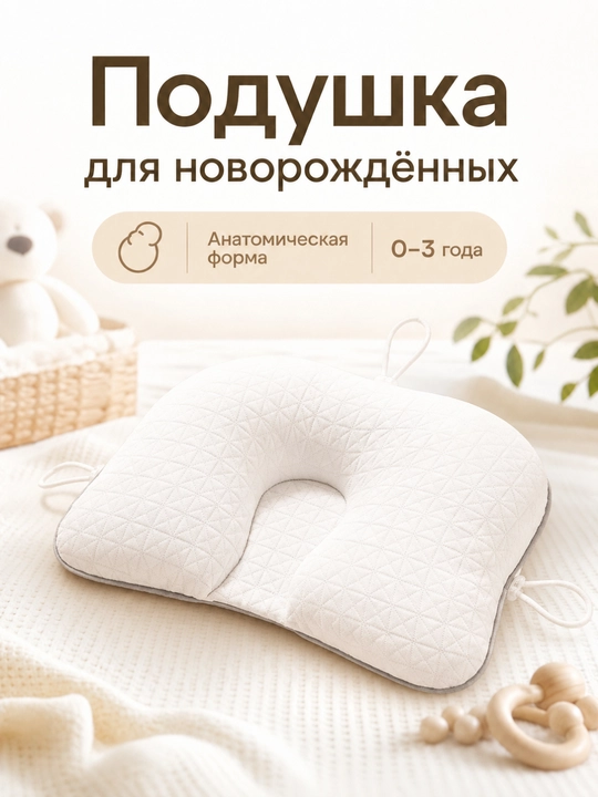 Детская ортопедическая подушка для сна, регулируемая, 40×25 см - 