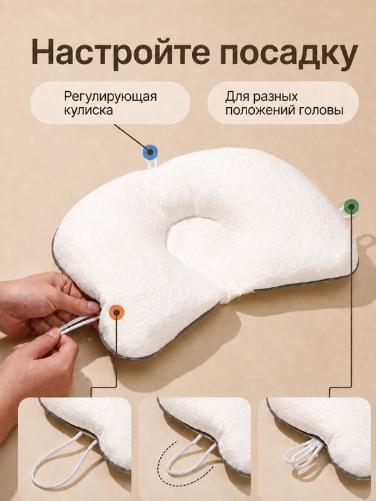 Bolalar uchun ortopedik yostiq, chaqaloqlar uchun yostiqcha, 40×25 sm