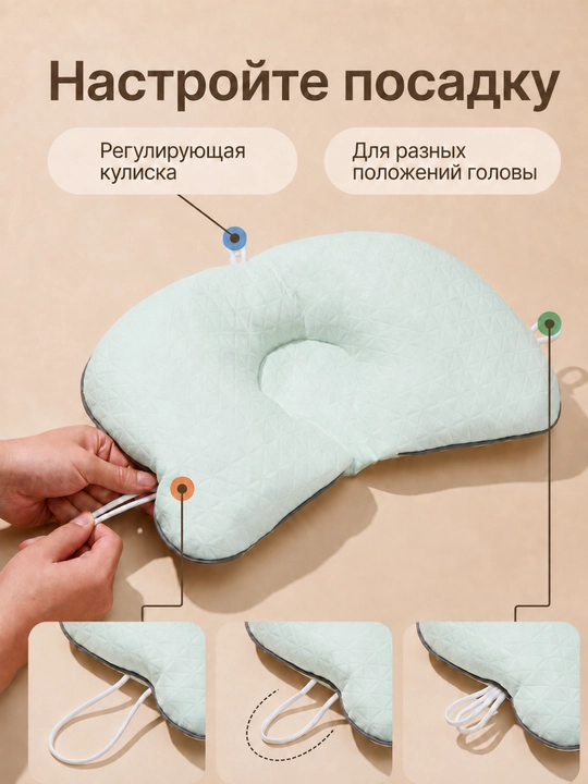 Bolalar uchun ortopedik yostiq, chaqaloqlar uchun yostiqcha, 40×25 sm