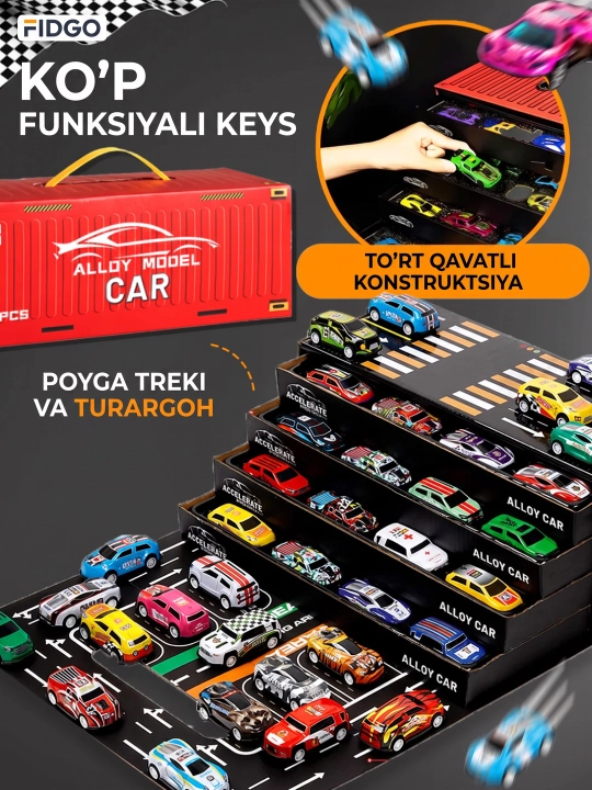 Hot Wheels metall mashinalar to‘plami, konteynerlar konstruktori