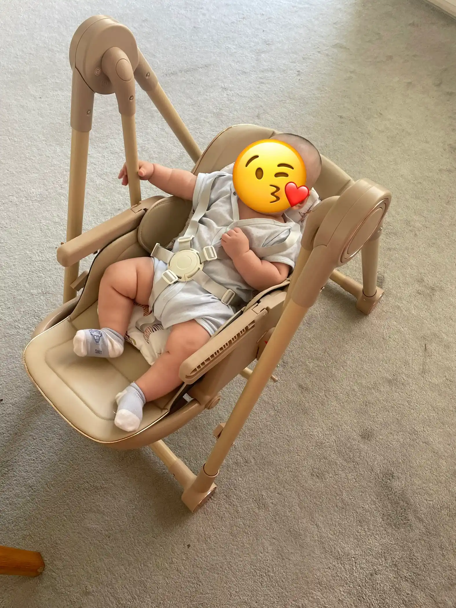 Детский стульчик для кормления + качели для детей Kidilo, 3 в 1, стульчик для детей