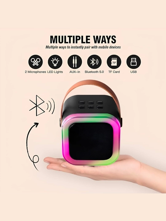 Simsiz Bluetooth kolonka va mikrofon AM-8580 mini karaoke to'plami
