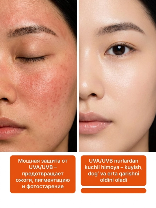 ZODIAC SPF 60+ quyoshdan himoyalovchi yuz va tana krem, seramidlar, niatsinamid, kollagen