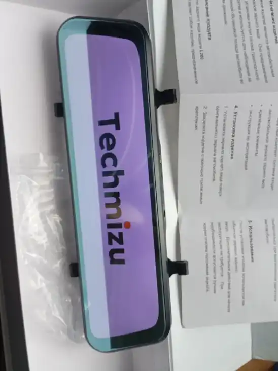 TECHMIZU 10″ ko‘zgu videoregistrator, Full HD 1080p, orqa kamera bilan