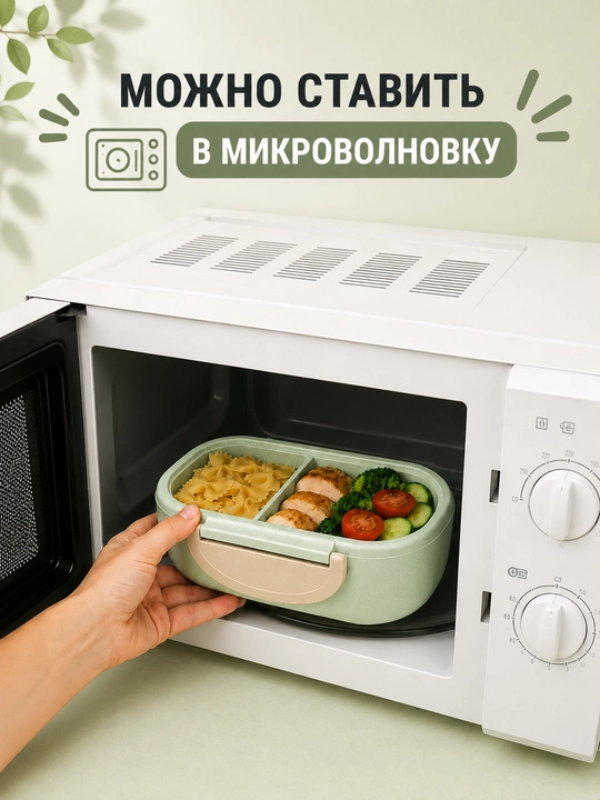Lanch-boks germetik, konteyner ovqat idishi, qoshiq va sanchqi vilka bilan lunch box