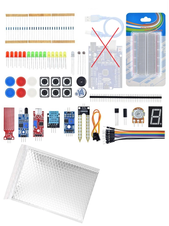 Boshlovchi va o'quvchilar uchun elektron komponent va Arduino modullari standart to'plami