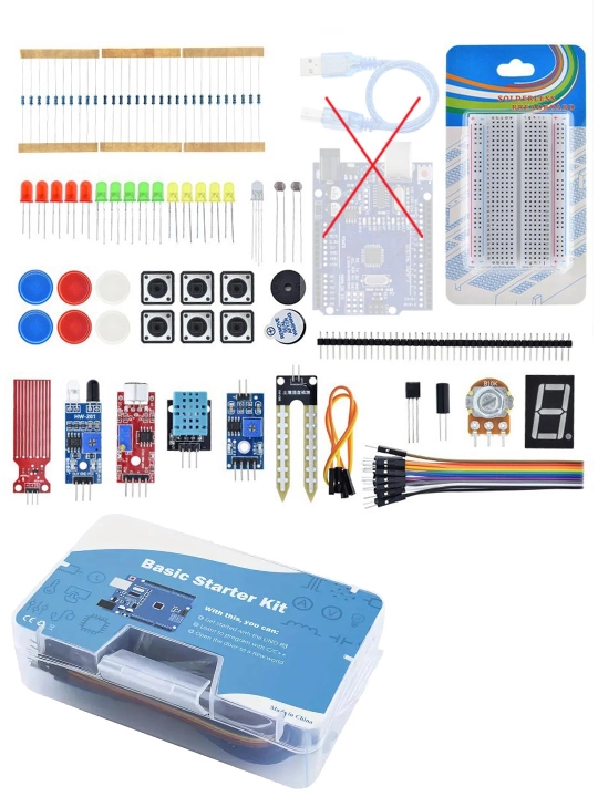 Boshlovchi va o'quvchilar uchun elektron komponent va Arduino modullari standart to'plami