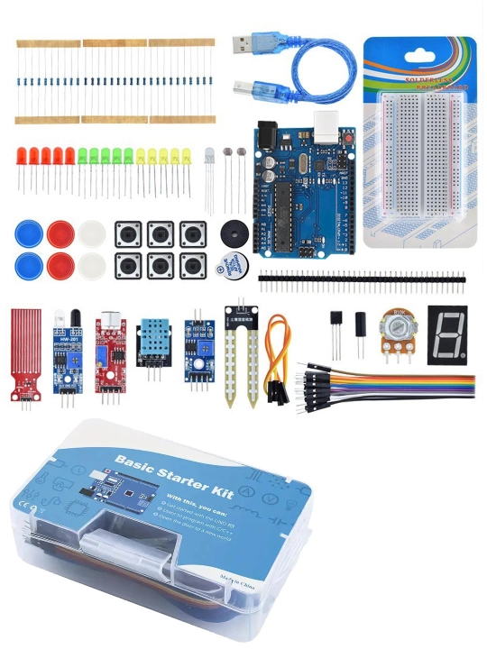 Boshlovchi va o'quvchilar uchun elektron komponent va Arduino modullari standart to'plami
