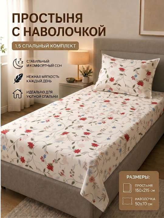 Простыня с наволочками