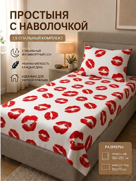 Простыня с наволочками