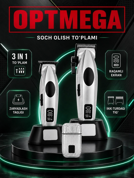 Trimmer, soch va soqol oladigan mashinka, vintage T9