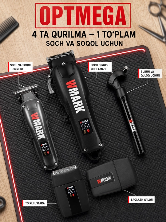 Trimmer, soch va soqol oladigan mashinka, vintage T9