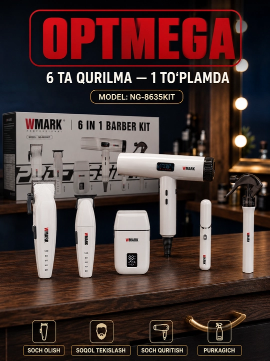 Trimmer, soch va soqol oladigan mashinka, vintage T9