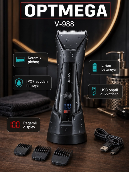 Триммер Vintage T9 для волос, бороды и усов, беспроводная машинка для стрижки