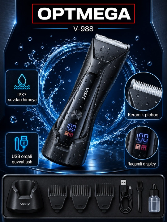 Триммер Vintage T9 для волос, бороды и усов, беспроводная машинка для стрижки