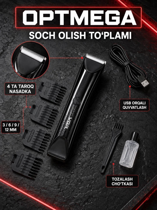 Trimmer, soch va soqol oladigan mashinka, vintage T9