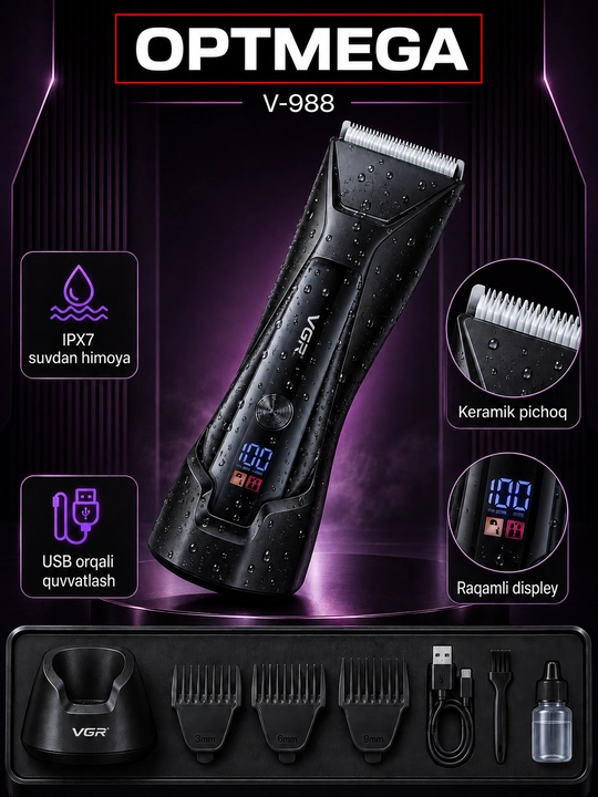 Триммер Vintage T9 для волос, бороды и усов, беспроводная машинка для стрижки
