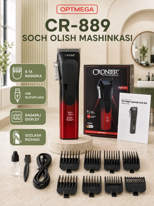 Trimmer, soch va soqol oladigan mashinka, vintage T9