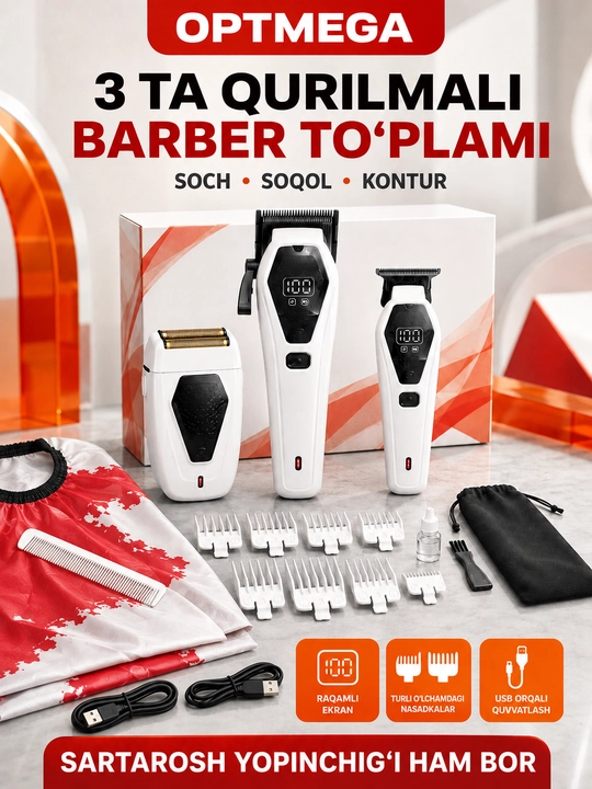 Trimmer, soch va soqol oladigan mashinka, vintage T9