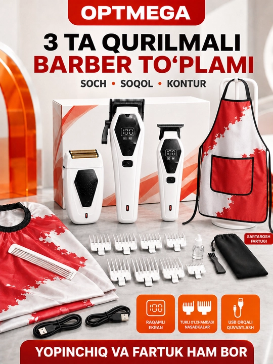 Trimmer, soch va soqol oladigan mashinka, vintage T9
