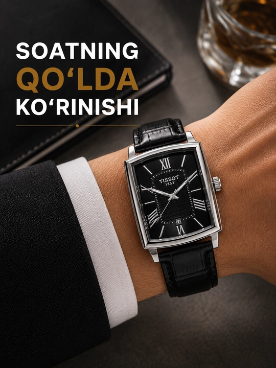 Мужские наручные часы Tissot, классический дизайн, кожаный ремешок, в подарочной коробке